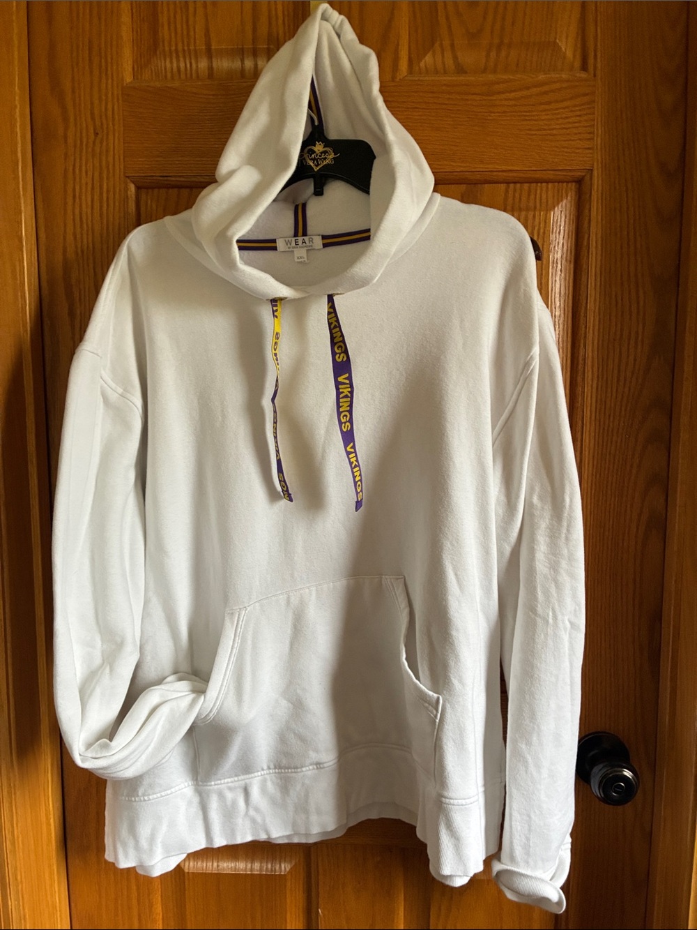 White Vikings Drawcord Pullover Hoodie